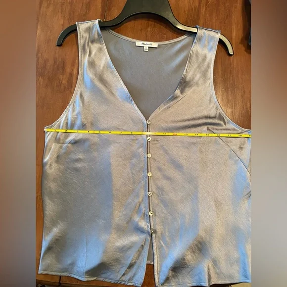 Madewell Dusk Grey Satin Vest Top Matching Set Sizes 12 and L - Picture 13 of 13